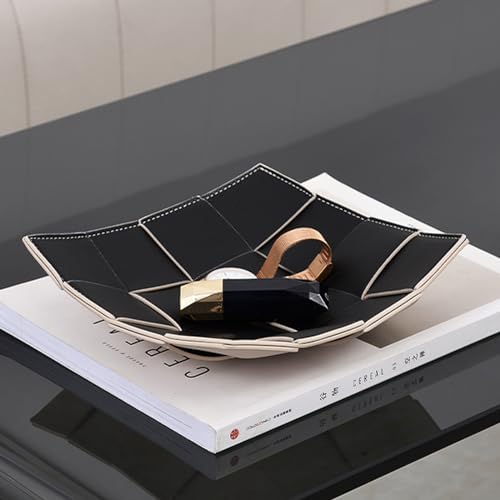 Lesulety Poche Cuir Noir Décoration Bureau,Noir,M Gros Format Étui Bijoux Bureau