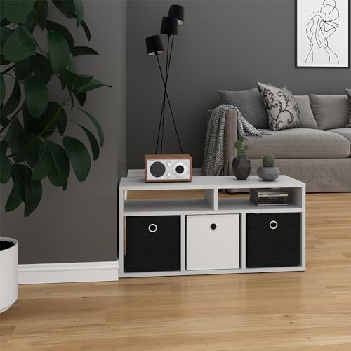 Vicco Meuble de Rangement Cube Hylda Blanc Étagère Économiseur d'Espace Moderne 84 x 39 cm Meuble de Stockage Modulaire