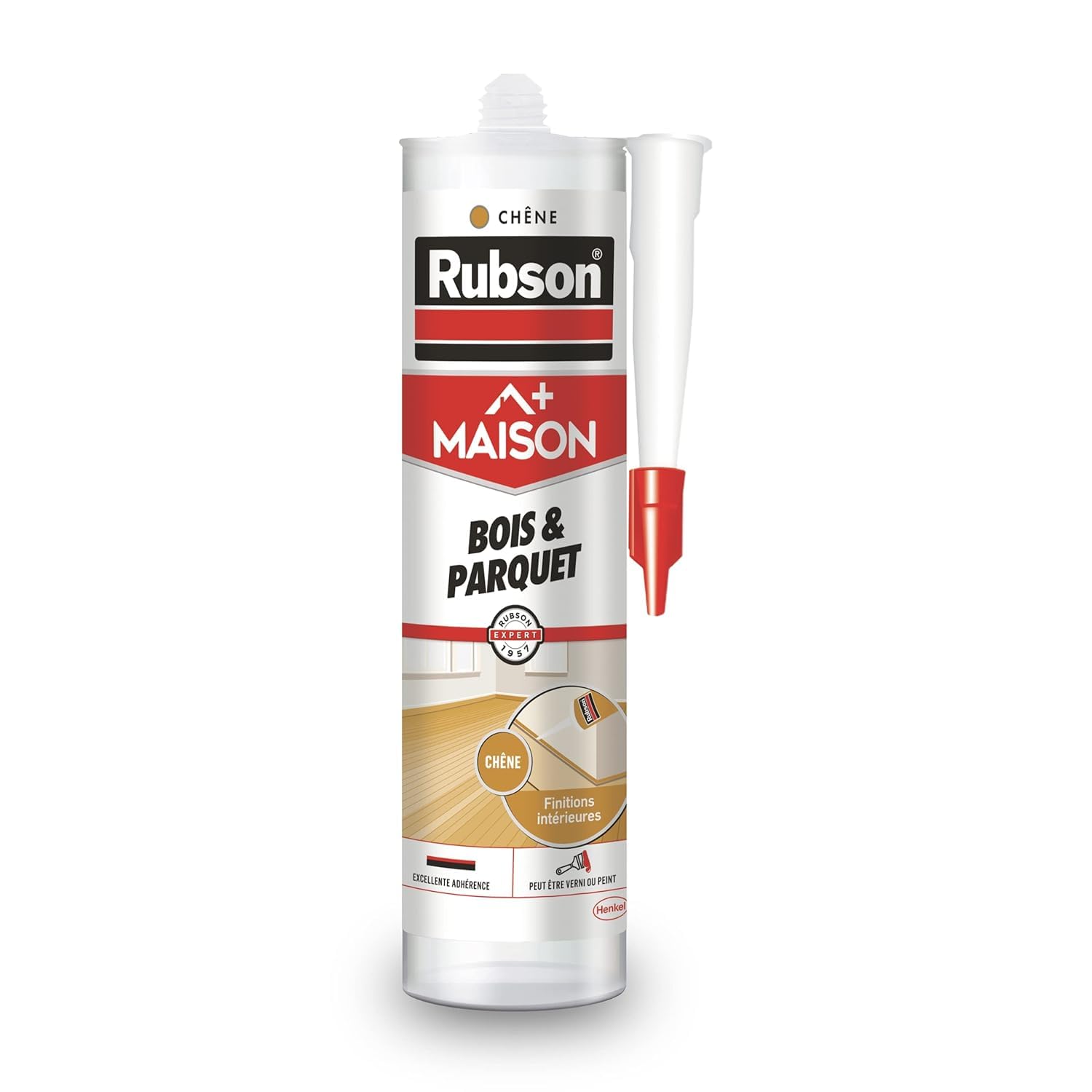 Rubson Mastic Maison Bois & Parquet Chêne - Acrylique pour tous supports bois et maçonnerie - Joints intérieur/extérieur