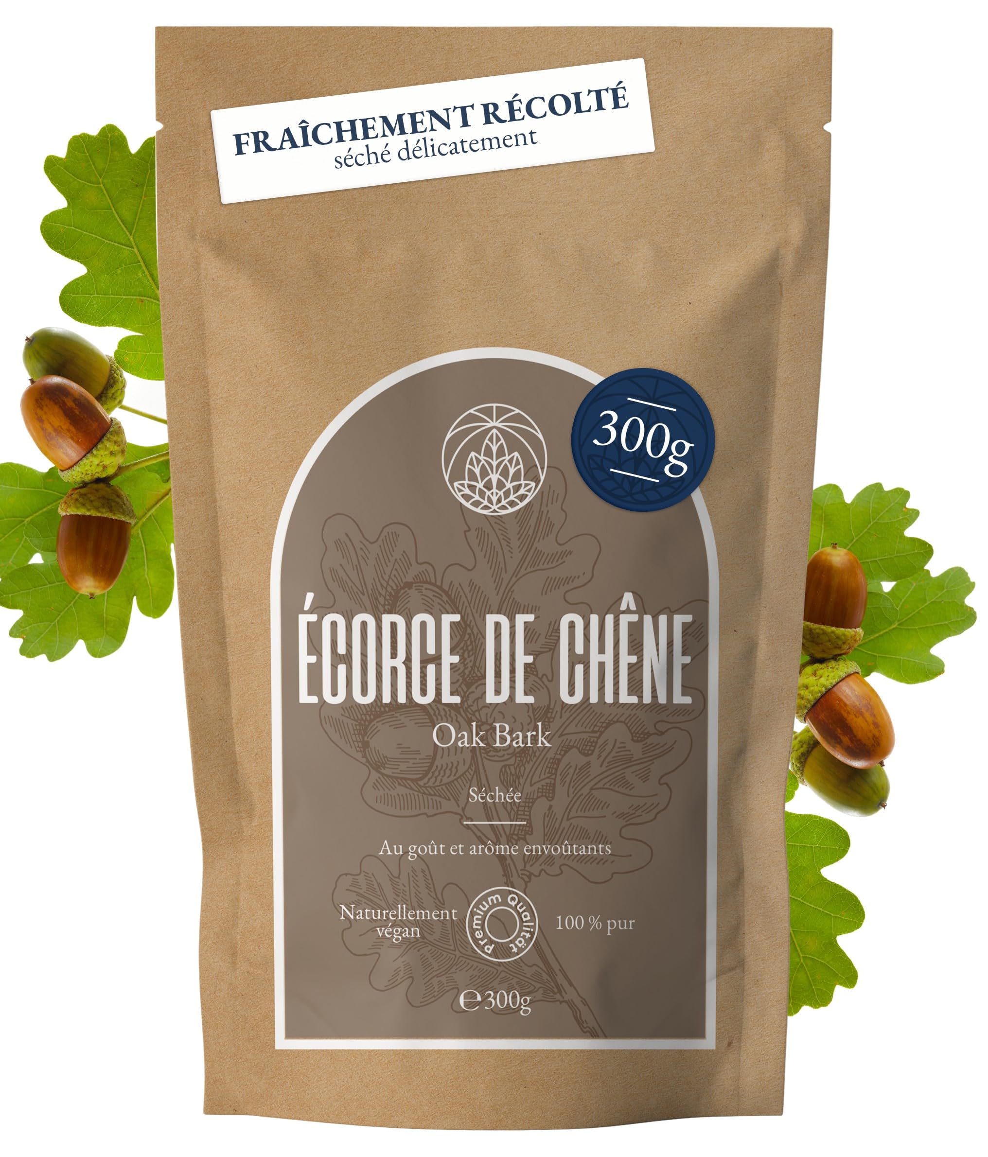 Écorce de Chêne Monte Nativo (300g) - Tisane d'écorce de chêne délicatement séchée - Tisane en vrac 100% naturelle et sa